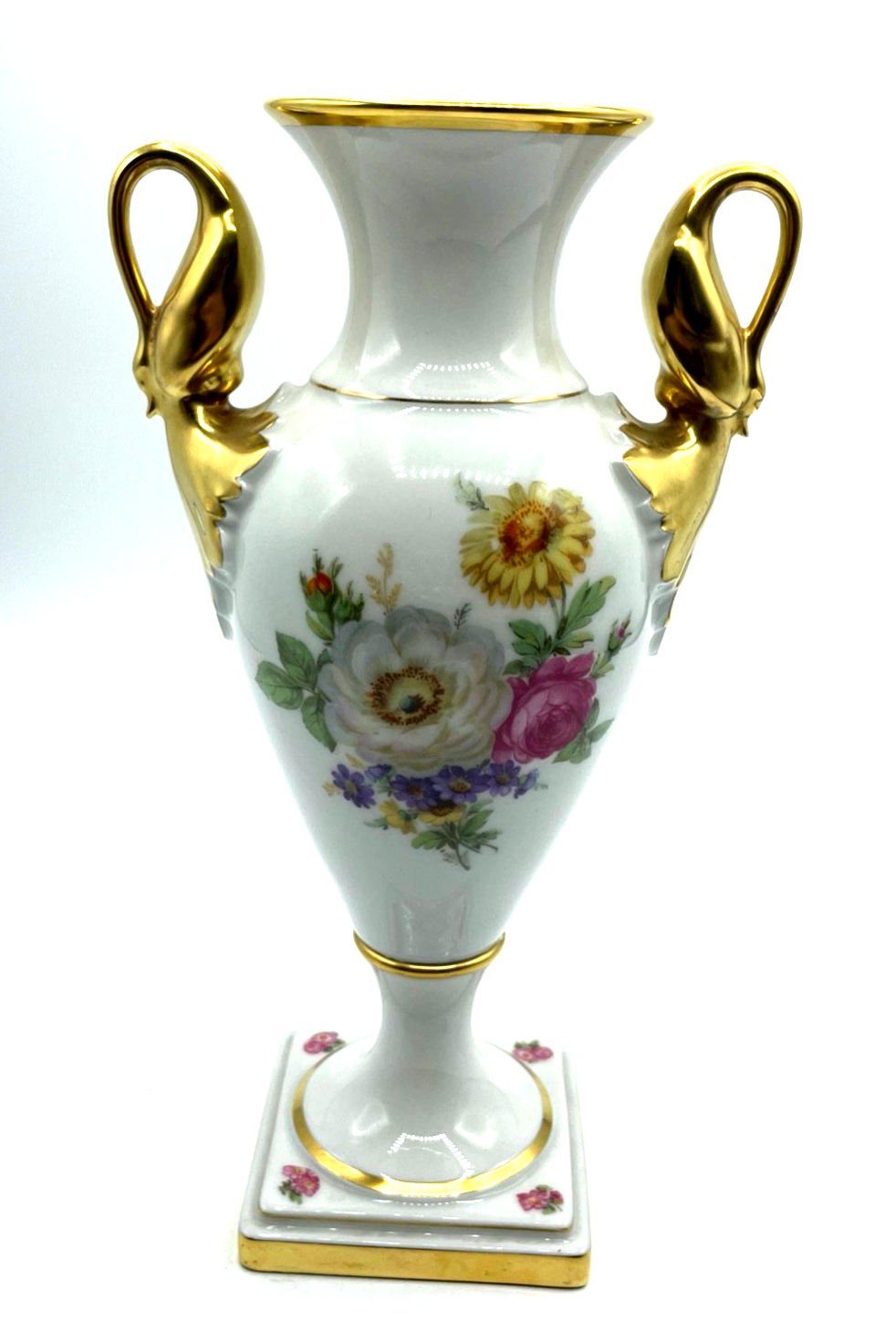 Alte Serie Amphoren Vase Alboth Kaiser Alka Kunst Sommerblumen H 23,5 cm gepfl.1