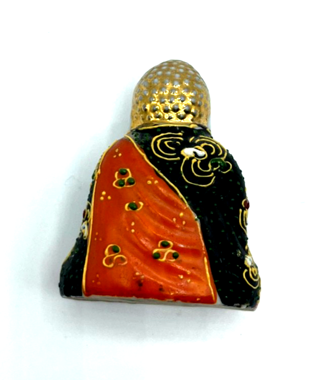 Antik Satsuma Porzellan Buddha Hankoka Moriage Handbemalt Japan um 1900 / 19205