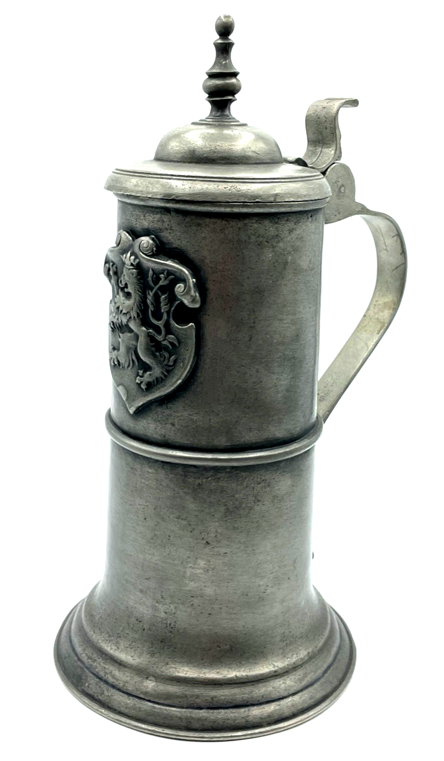GILDE  Zinn Deckel Kanne Deckelkrug Schank Krug H 28 cm Antikstil Löwe Wappen0