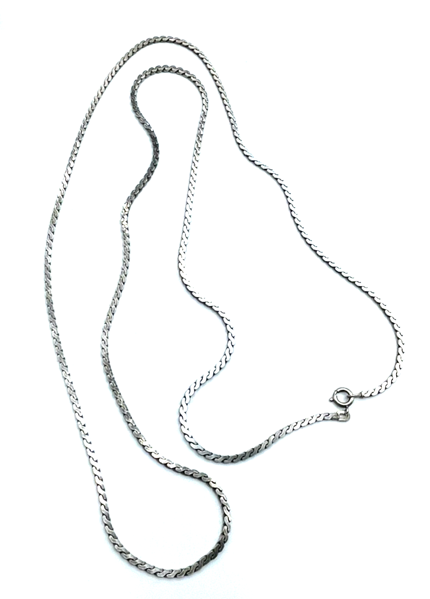 Vintage solide Silberkette 105 cm lang Silber Kette FBM 925 B 3 mm unisex gepfl.2