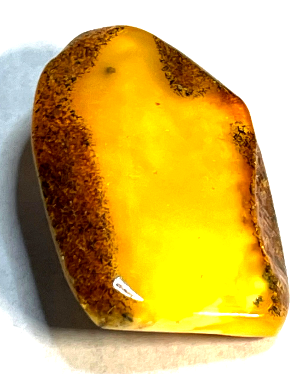 Antik Natur Bernstein Findling als Brosche Butterscotch Unikat Knochenbernstein?2