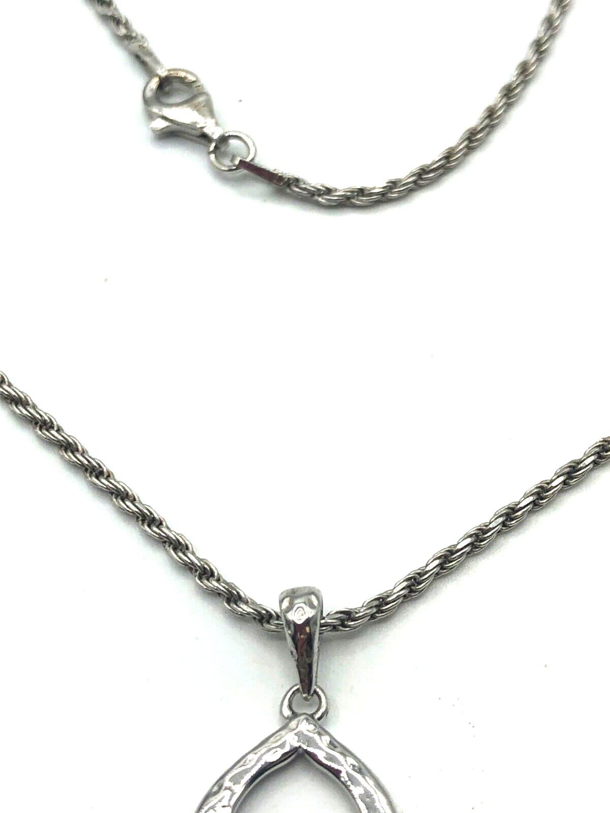 Gr. moderner 925 Silber Anhänger facettierter Türkis + solide Silber Kordelkette1