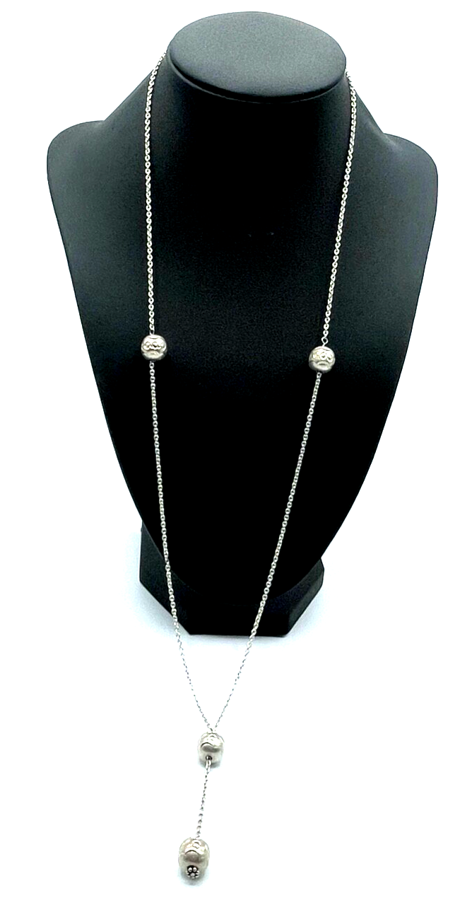 Y-Kette Silberkette Collier 925 Silber einfache L 38,5cm Handarbeit ungetragen 10