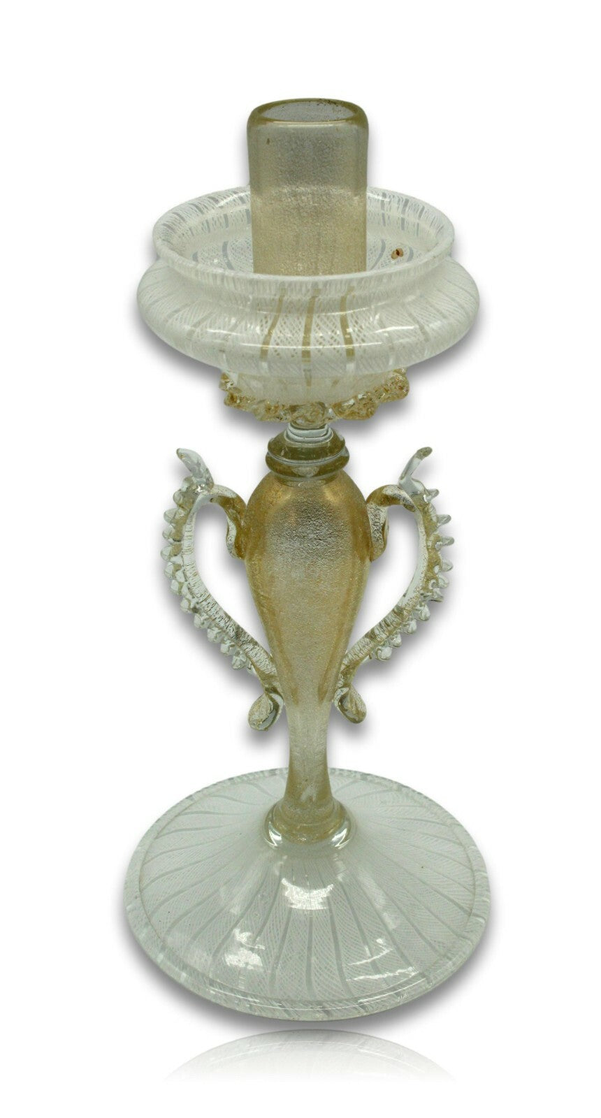 Salviati Murano - Handarbeit Kunstglas - mit Goldeinschmelzung - Blütenform3