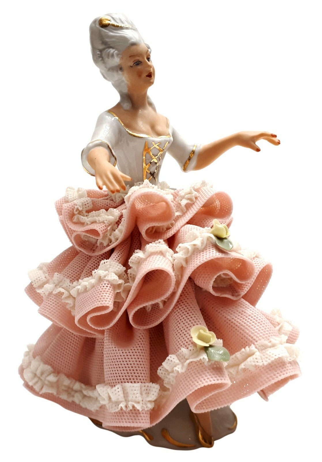 Sandizell Höffner & Co - Porzellanfigur 'feine Dame' - polychrohme Bemalung0