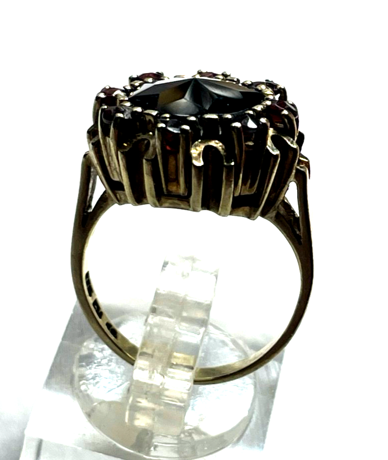 Edler 333 Gold 8 K Ring 9 x Granat Ø 17,2 mm RG 54 solide Handarbeit Juwelier8