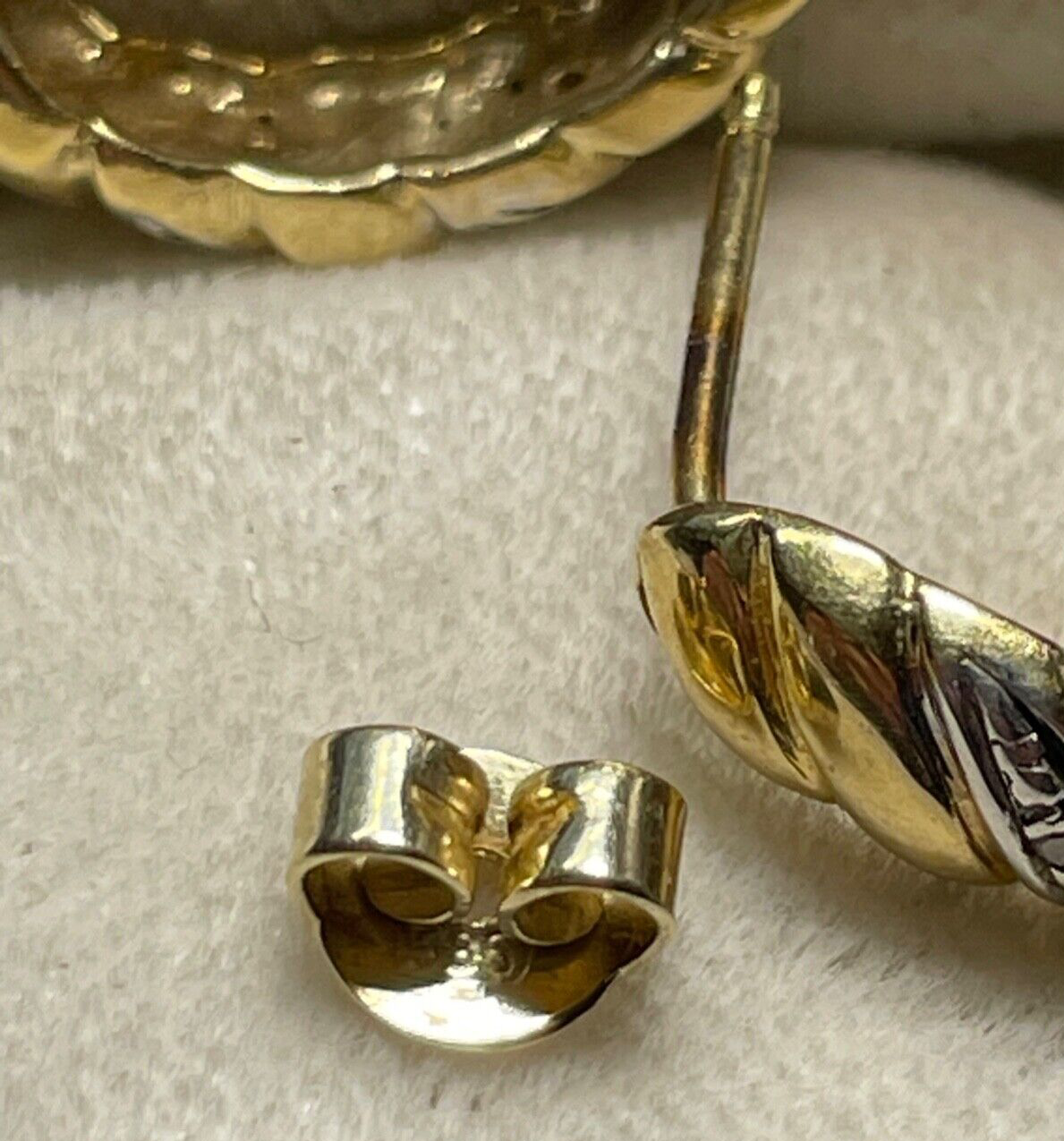 585 Gold 14 K Ohrringe Halbcreolen Ohrstecker 4x Diamant L 16 B 5,5 mm Juwelier5