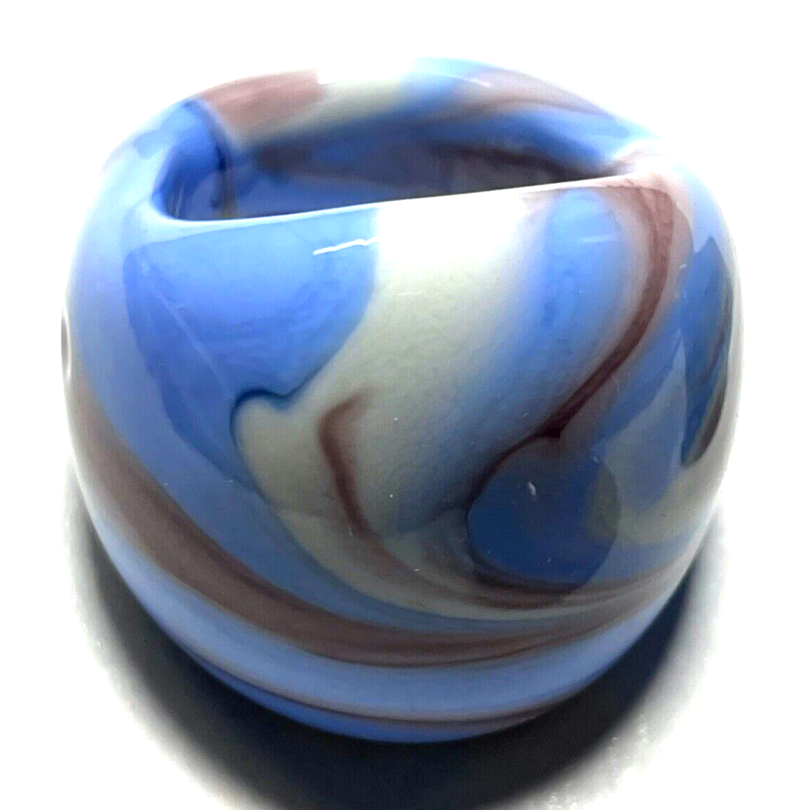 3 x prächtiger Statement Glasring Murano Glas Handarbeit Unikat Ø 18 + 17 mm3