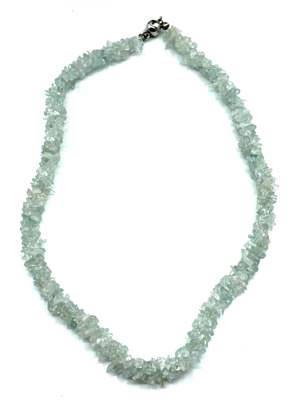 925 IV Aquamarin Halskette mit Magnet Kugel Schliesse L 46 cm B 12 mm 3 Strang0