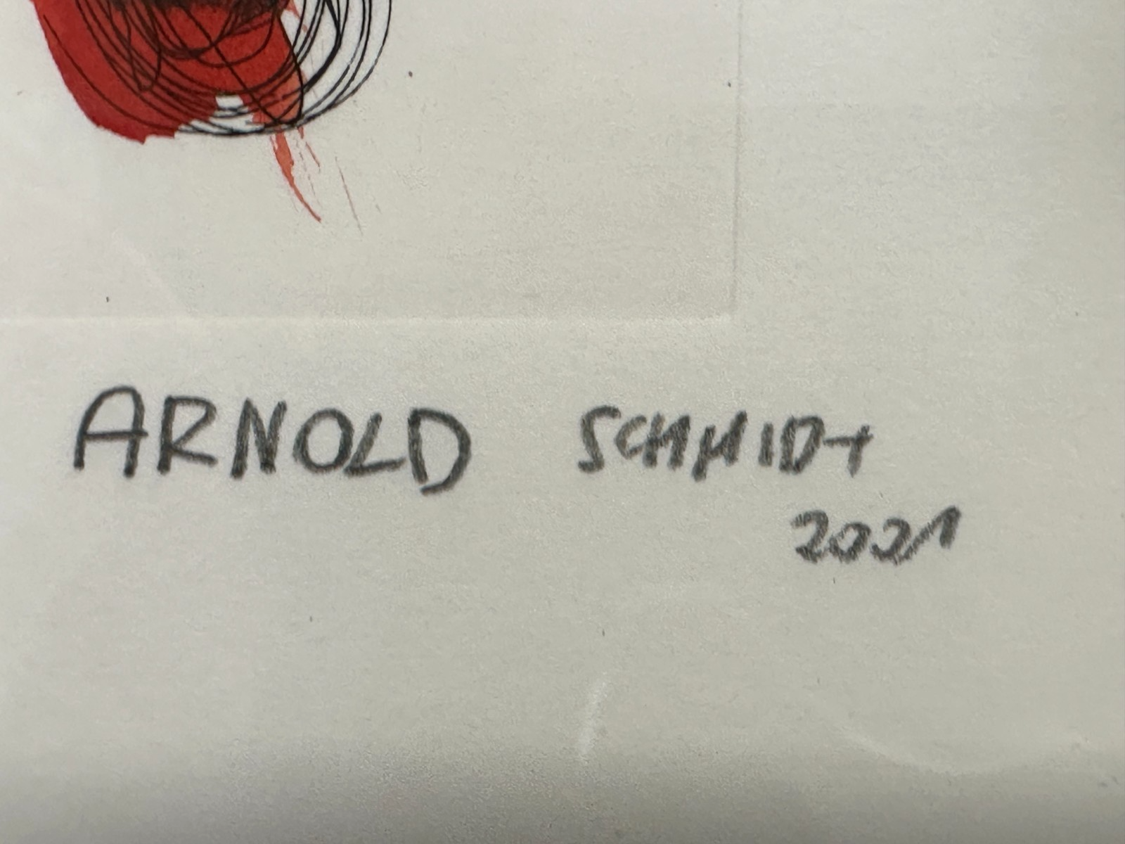 Arnold Schmidt - Radierung 2001 – Handkoloriert – signiert & nummeriert 33/994