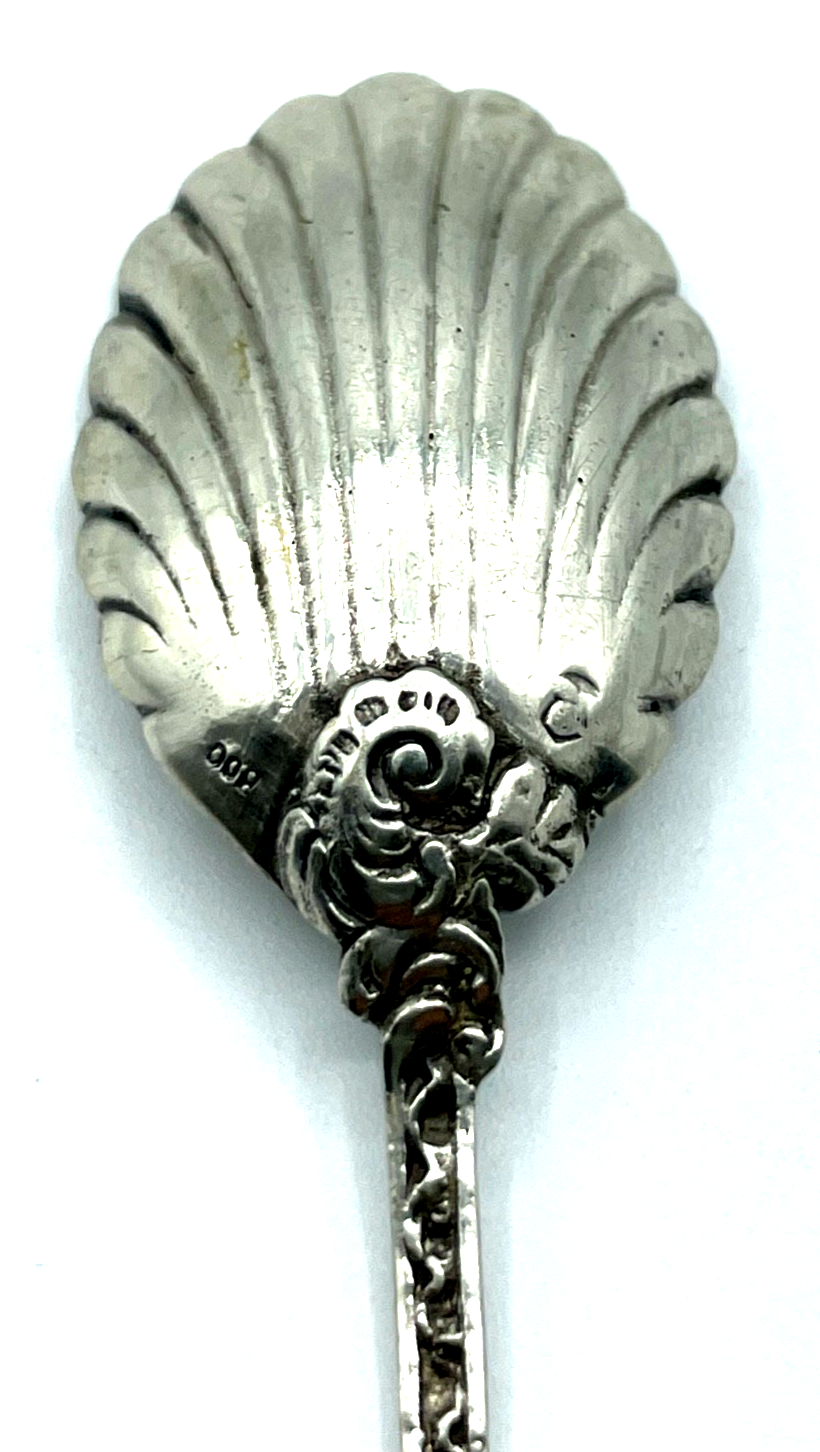 Antik  800 Silber Zuckerlöffel Historismus L 11,8 cm style rocaille gepflegt6