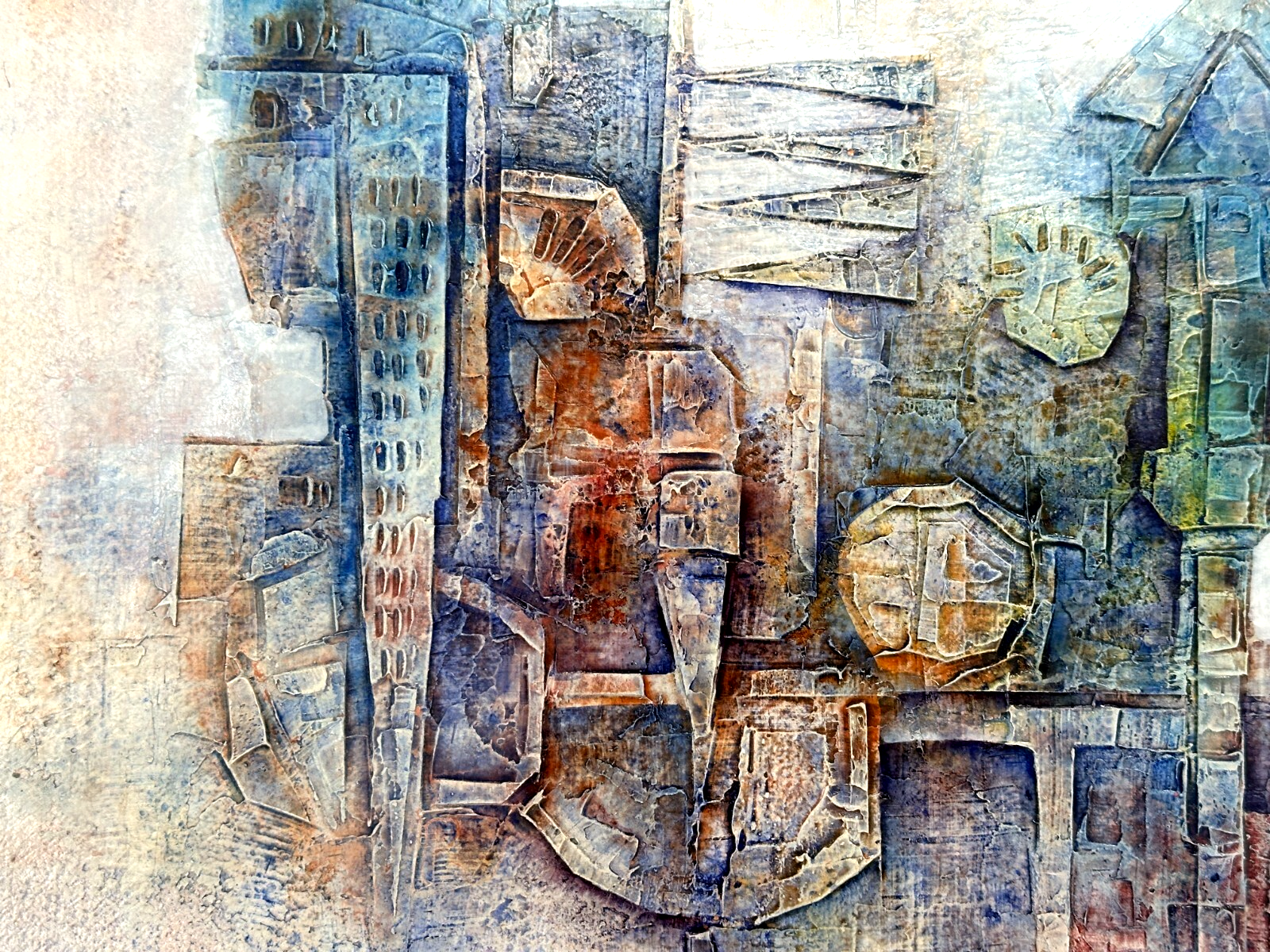 Jesus Iraizoz - Mixed Media - Abstrakte Komposition Ölfarbe - signiert  gerahmt2