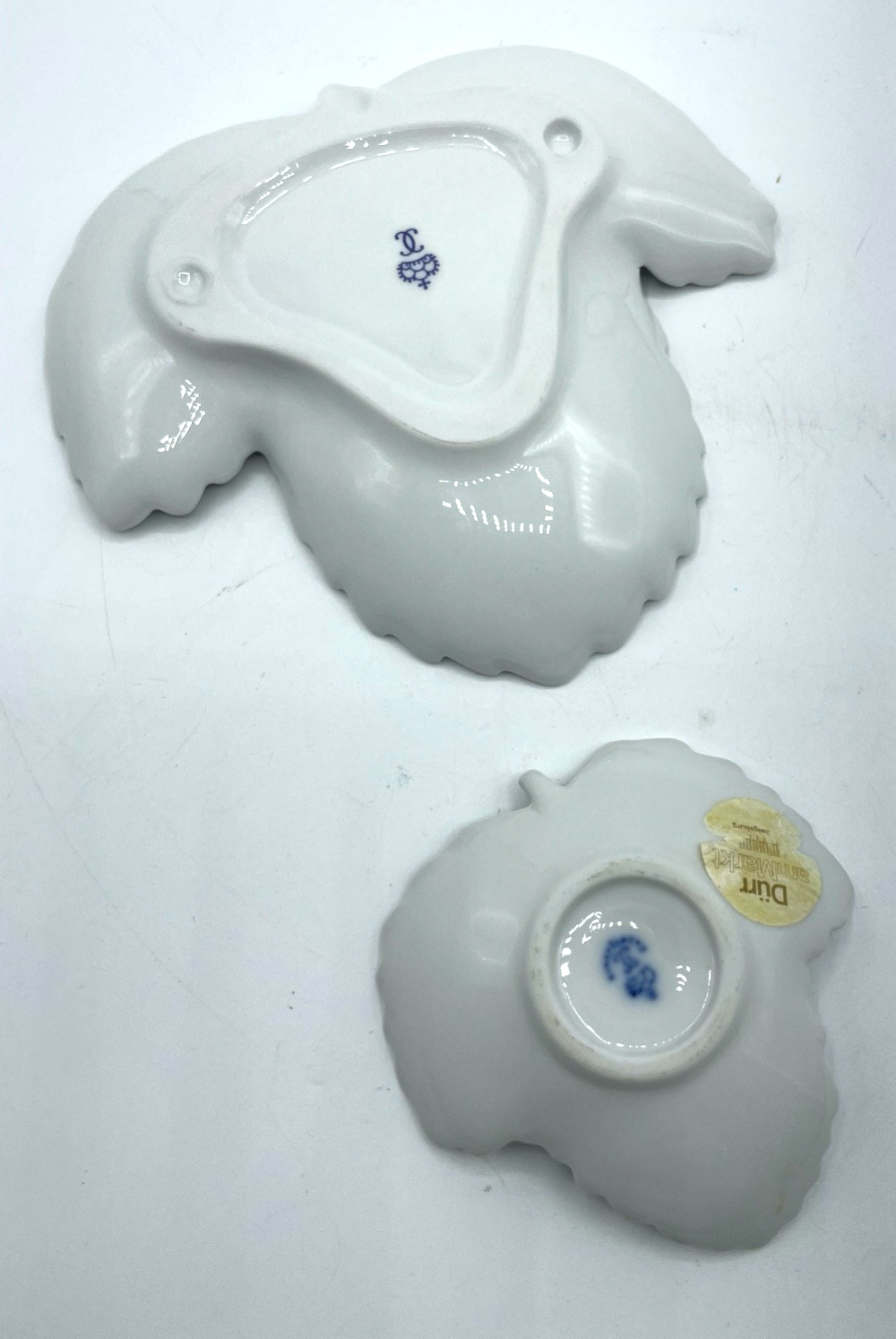 Vintage Ludwigsburg Porzellan 2 x Blatt Schale Konfekt Pralinen 2 Größen gepfl.3