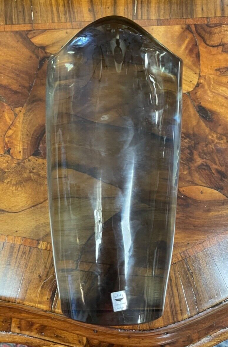 Midcentury Rarität L. Seguso Eule für Gral Glas Turmalin Grün Unikat H 22cm sign10