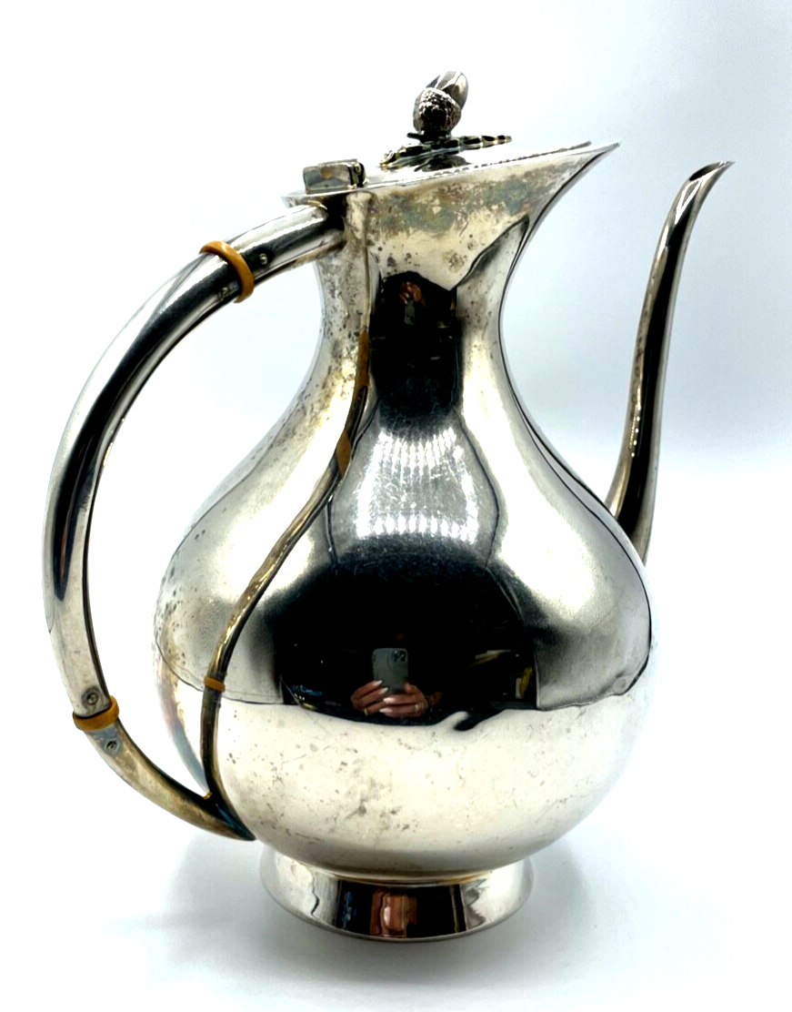 Vintage attraktive Kanne M Eugen Ferner Schwäbisch Gmünd versilbert 1964 H 23 cm6