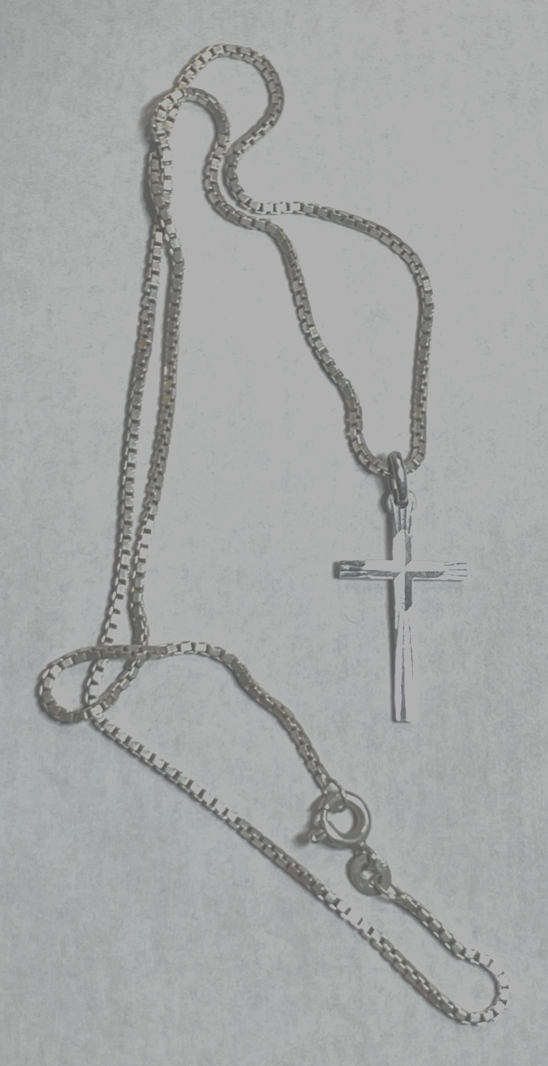 800 Silber Kreuz Kruzifix Anhänger an solider  42 cm Venezianer Silberkette1