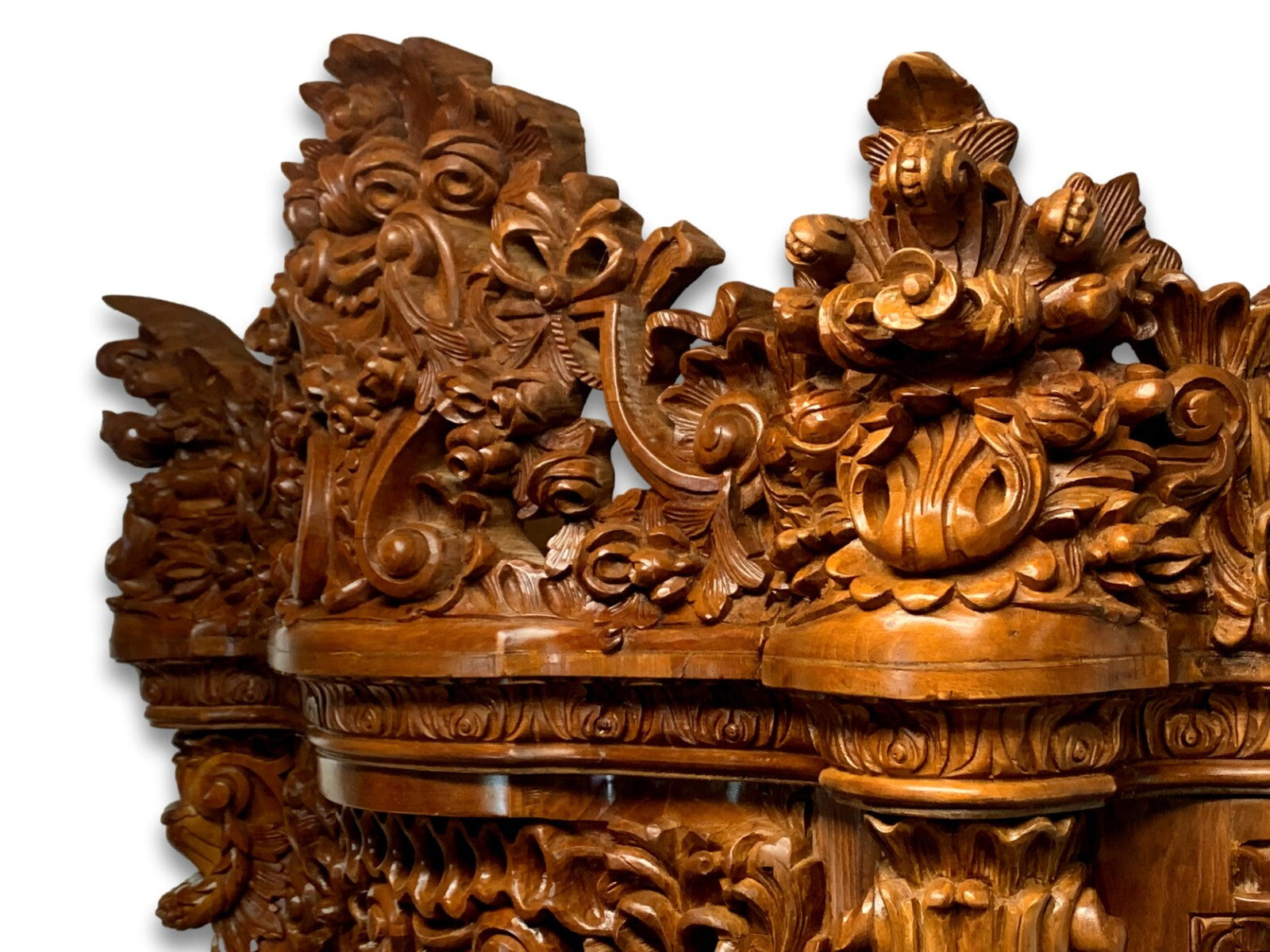 XXL Prunkvitrine - Vitrinenschrank - Holz Schnitzerei - Beleuchtet - Handarbeit4