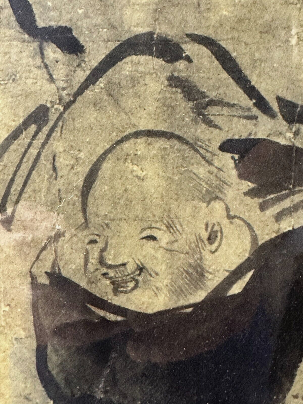 Emil Preetorius - Der Priester Hotei mit Sack - Druck Grafik - gerahmt Glas2