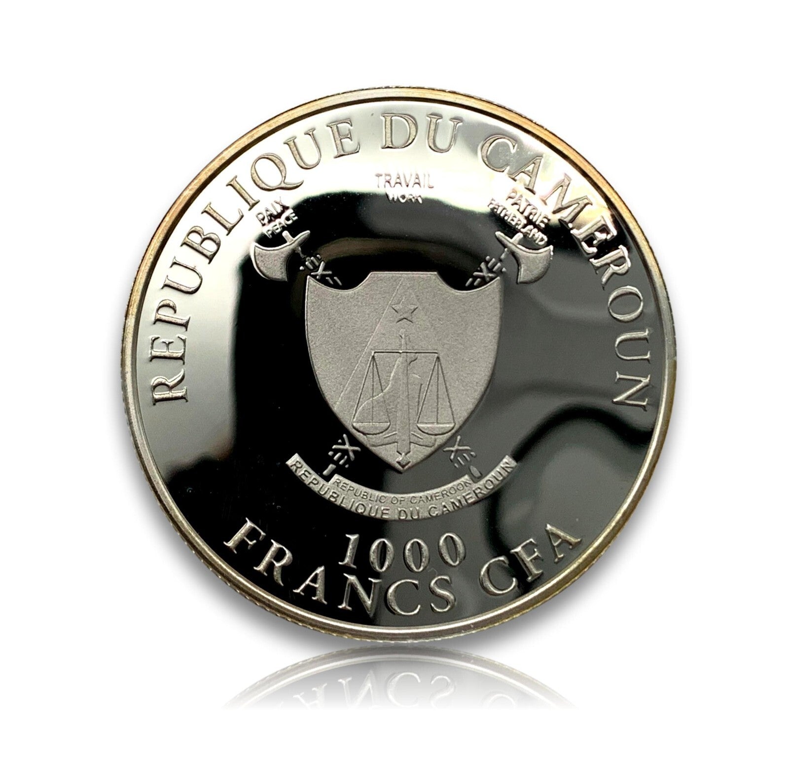 1000 FRANCS - Kamerun Cameroon - Cross-River-Gorilla - 925er Silber - Münze Coin4