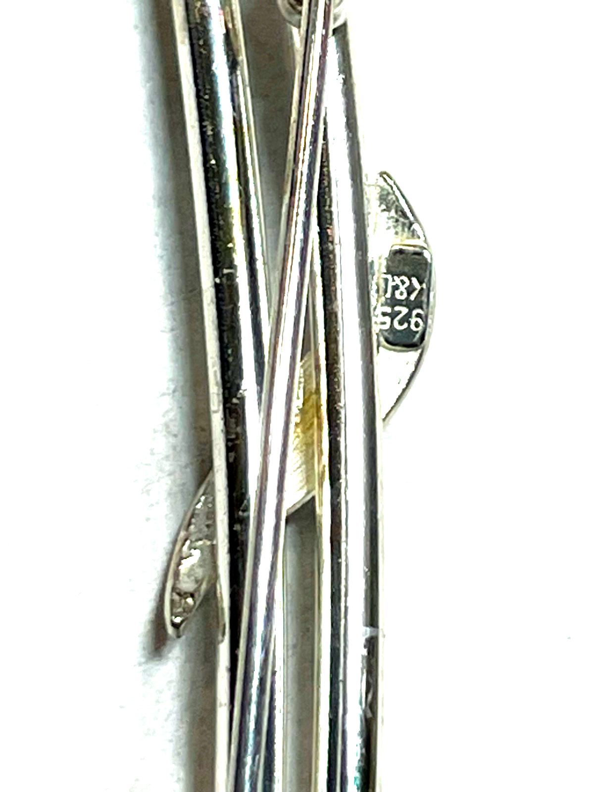K&L 925 Sterling mega große + moderne Design Anstecknadel 12,5 cm lang gepflegt14