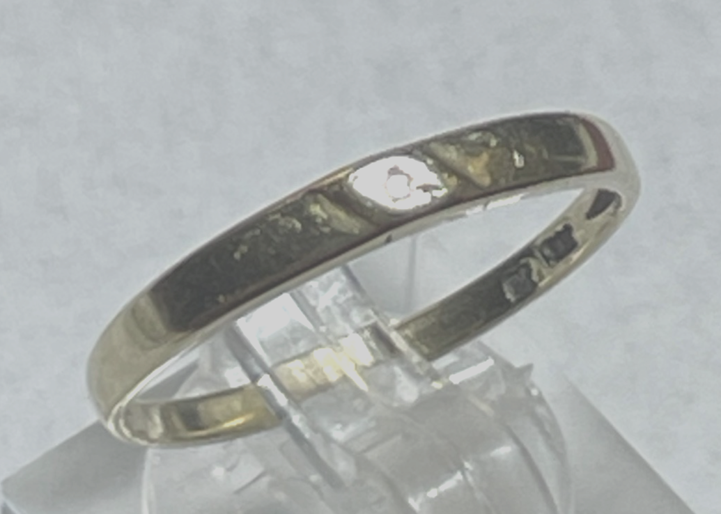 Moderner 333 Gold 8 K Ring kl. Diamant Ø 18 mm RG 57 Juwelier gebraucht gepflegt5