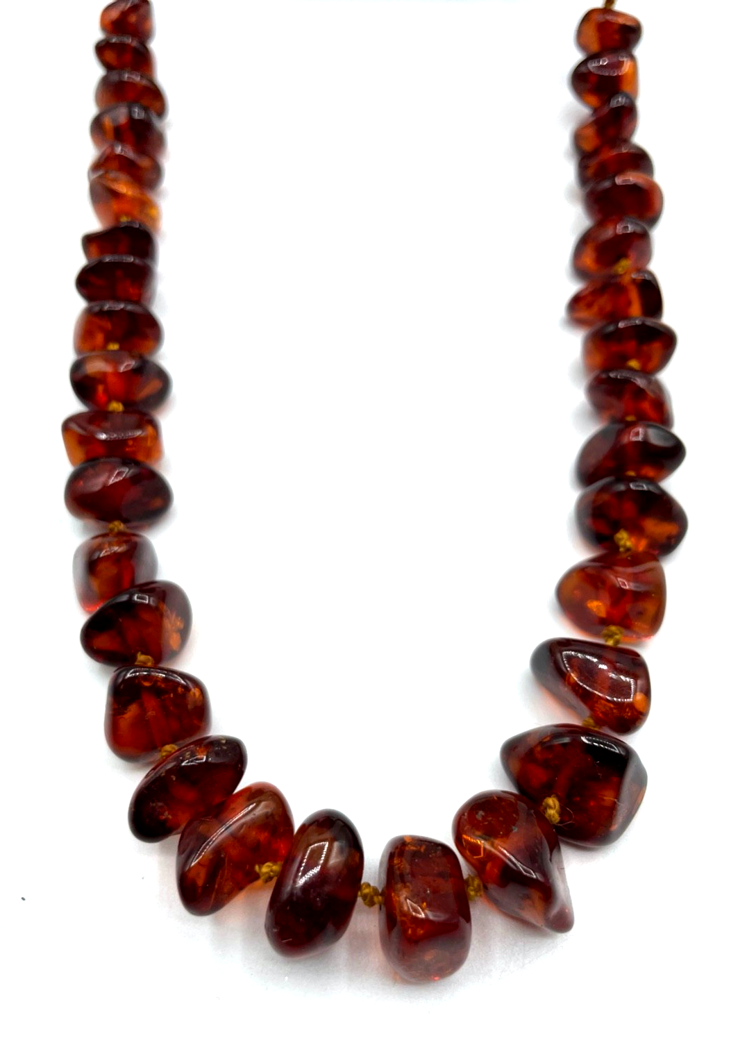 Vintage stattliche Bernstein Kette Inklusen amber necklace 50 Gramm L 95 cm1