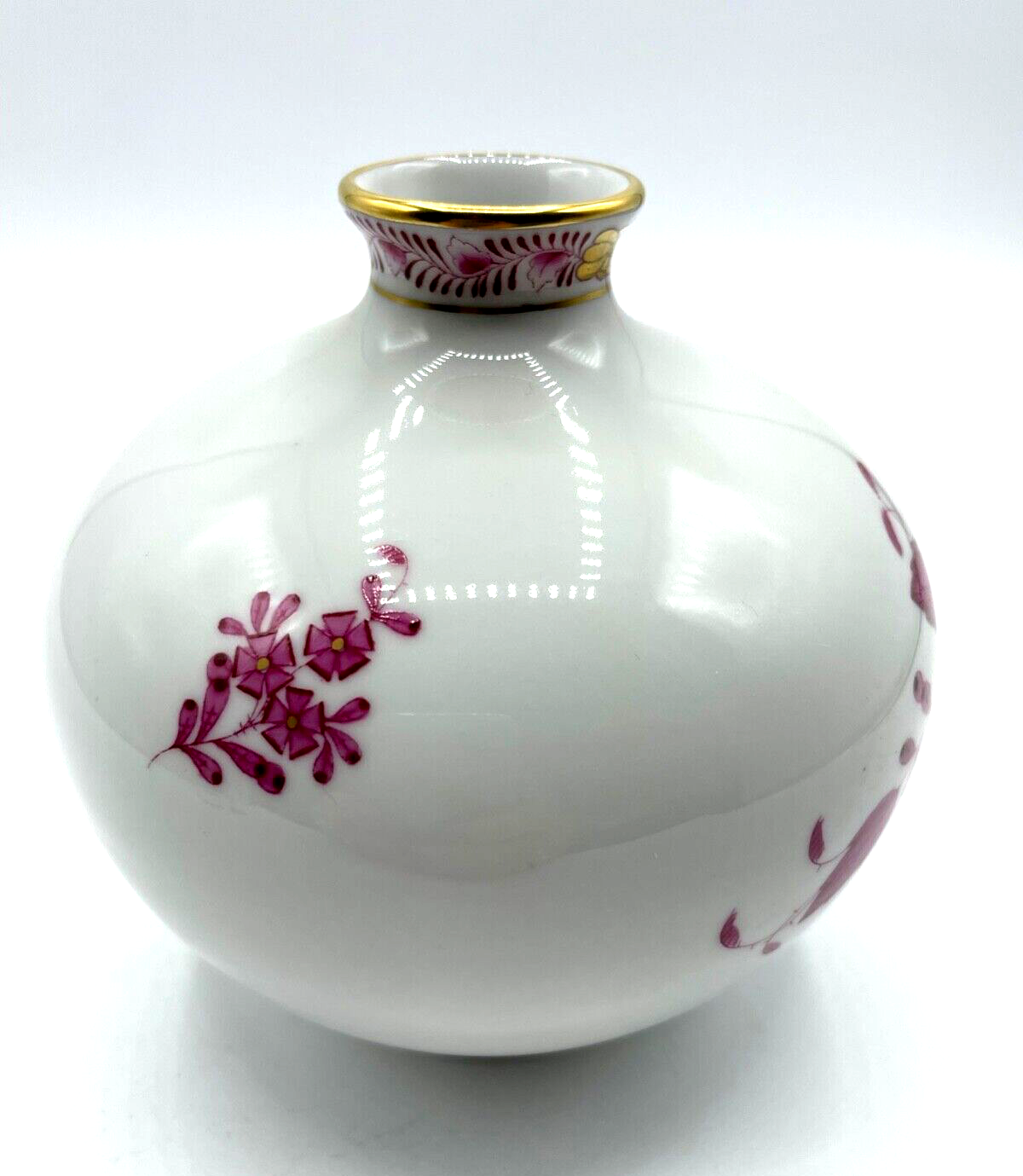 Herend Porzellan Vase APPONYI PURPUR handbemalt  7088/AP 1. WAHL H ca. 11 cm6