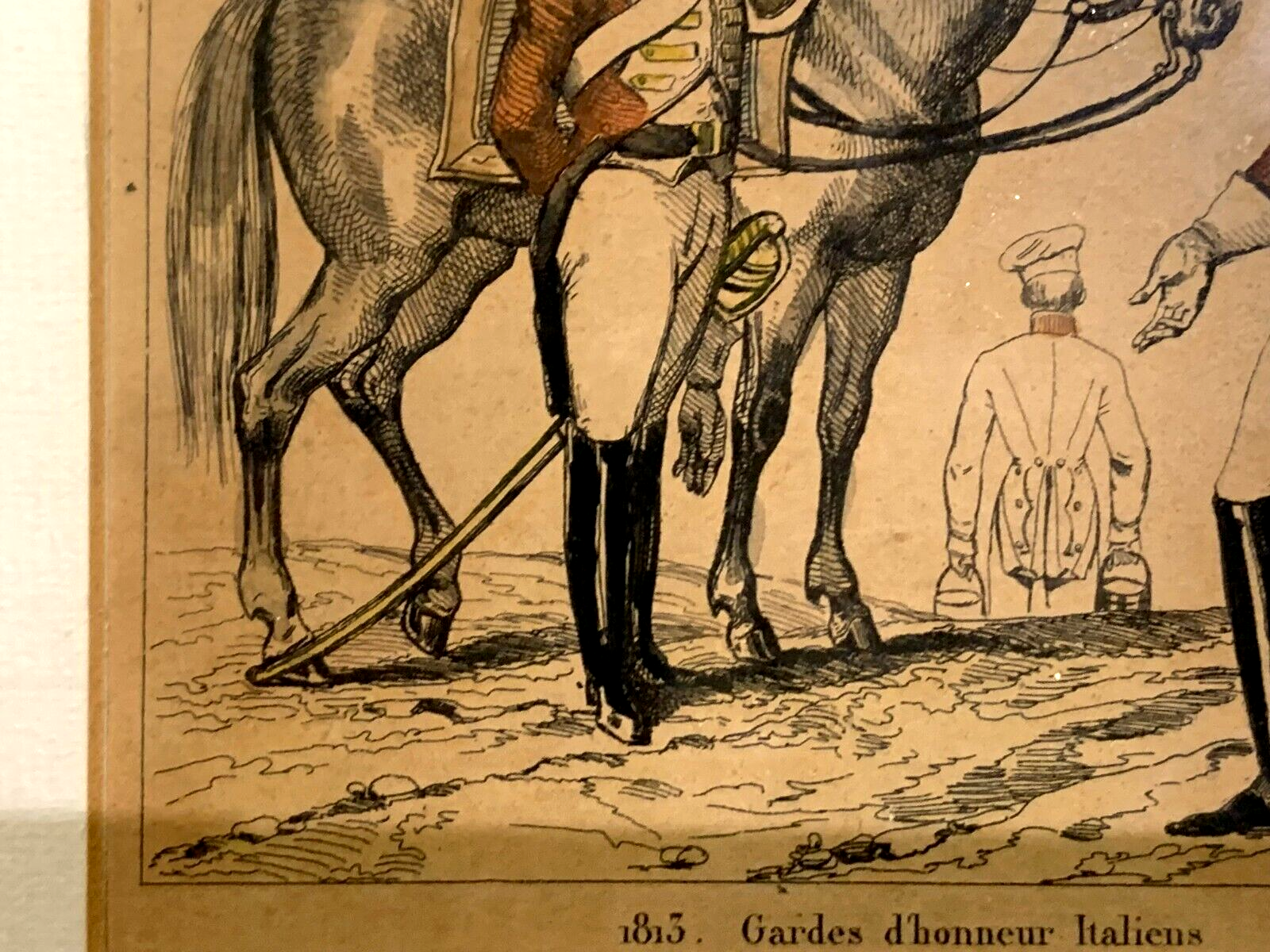 Lacauchie - Stahlstich koloriert - Historische Uniform - Italienische Ehrengarde4
