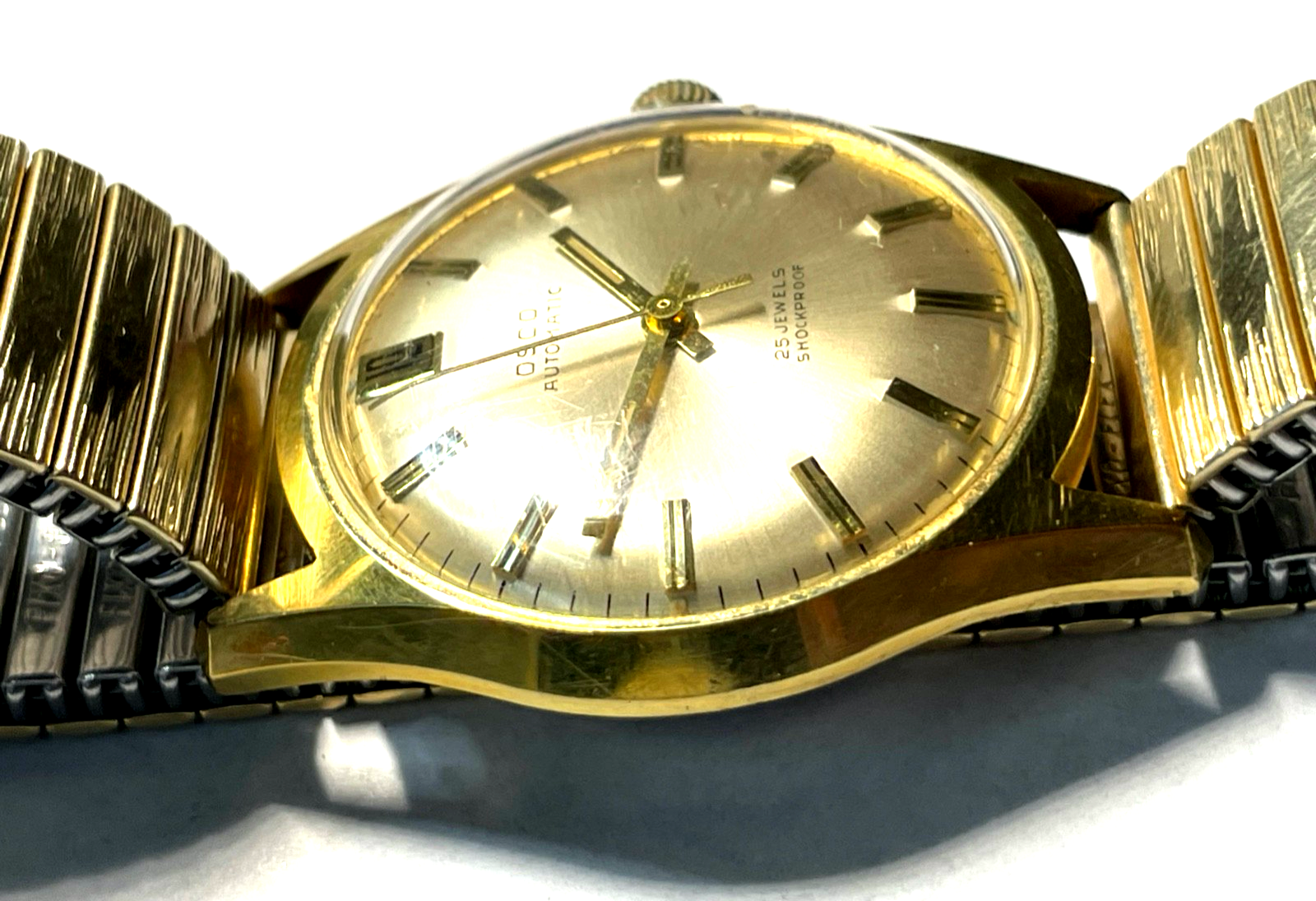 Vintage Herrenuhr OSCO Automatic 25 Jewels shockproof HAU vergoldet läuft gepfl.10