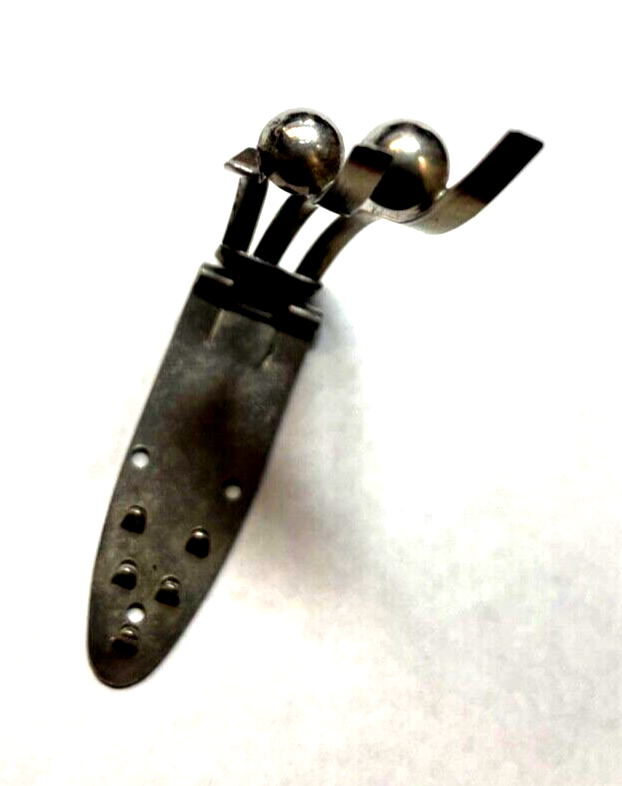 Antik Art Déco Clip 20er Jahre Kleiderclip Tuchclip Kugel Dekor Chrom Chrome6