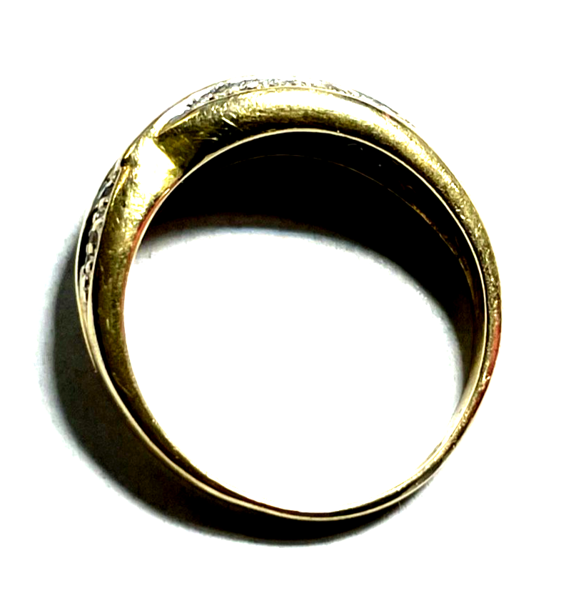 585 Gold 14 K Ring 5 x Rubin + 12 Diamanten Bandring RG 54 Ø 17,2 mm sehr gepfl6