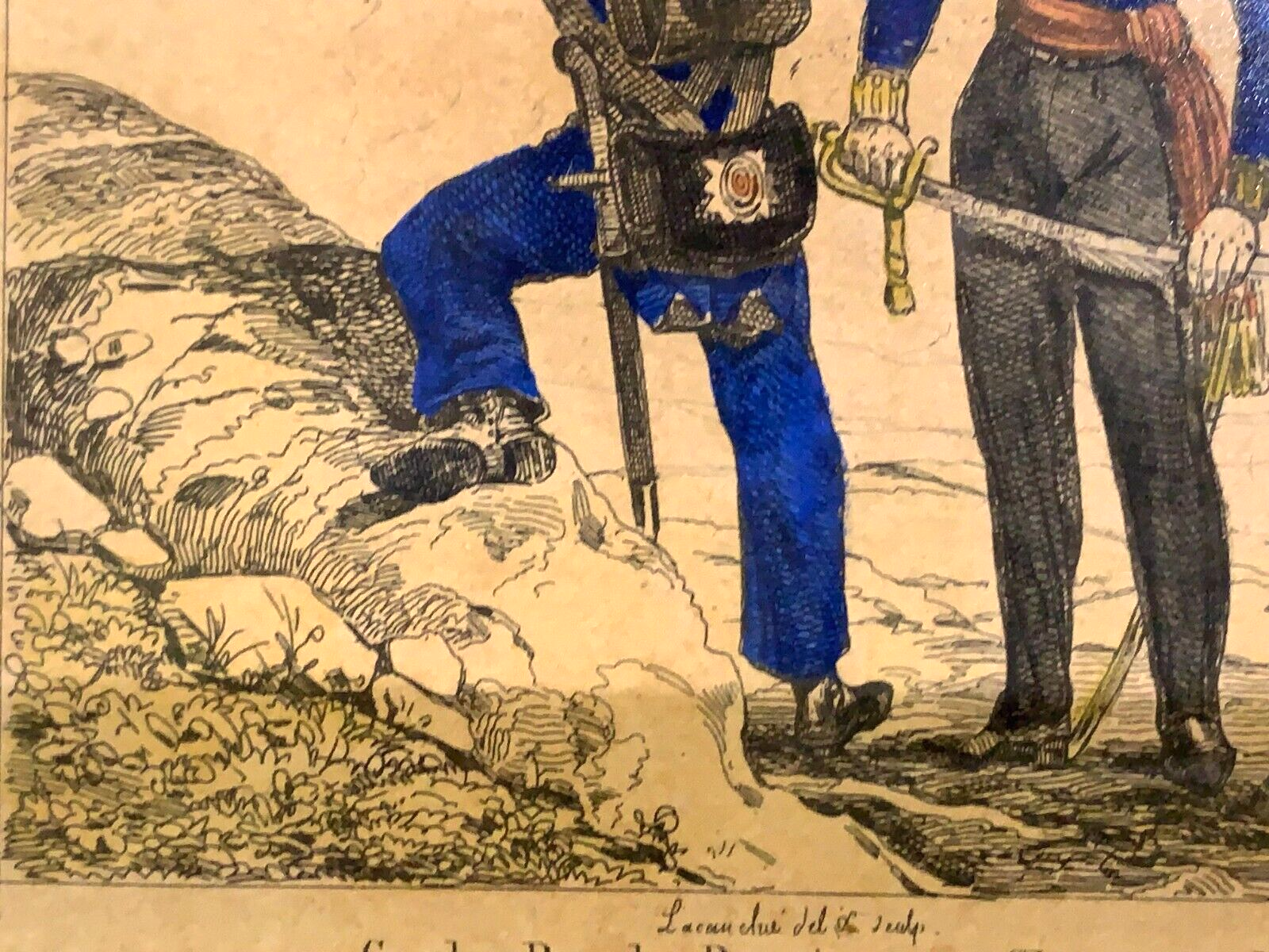 Lacauchie - Stahlstich koloriert - historische Uniform Preußen 1806 - Garde5