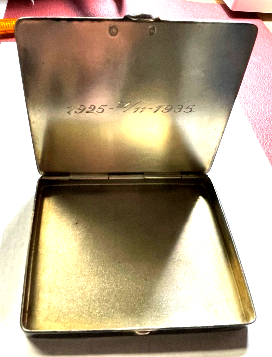 Antik massives Silber Etui Visitenkartenetui um 1935 Dänemark gepflegt 85,11 Gr1