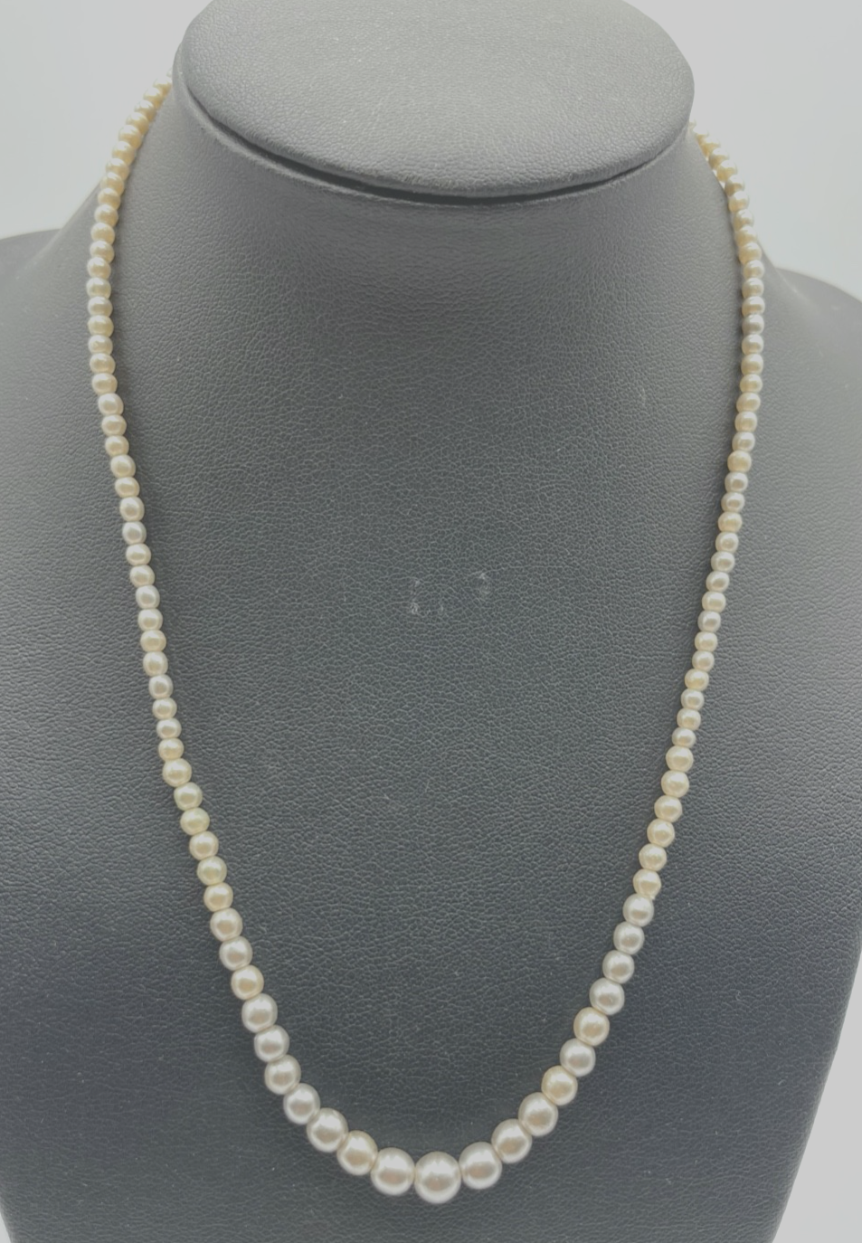 Antik Perlenkette echte Flussperlen Collier mit 835 Silber Schliesse 20erJ 43,51