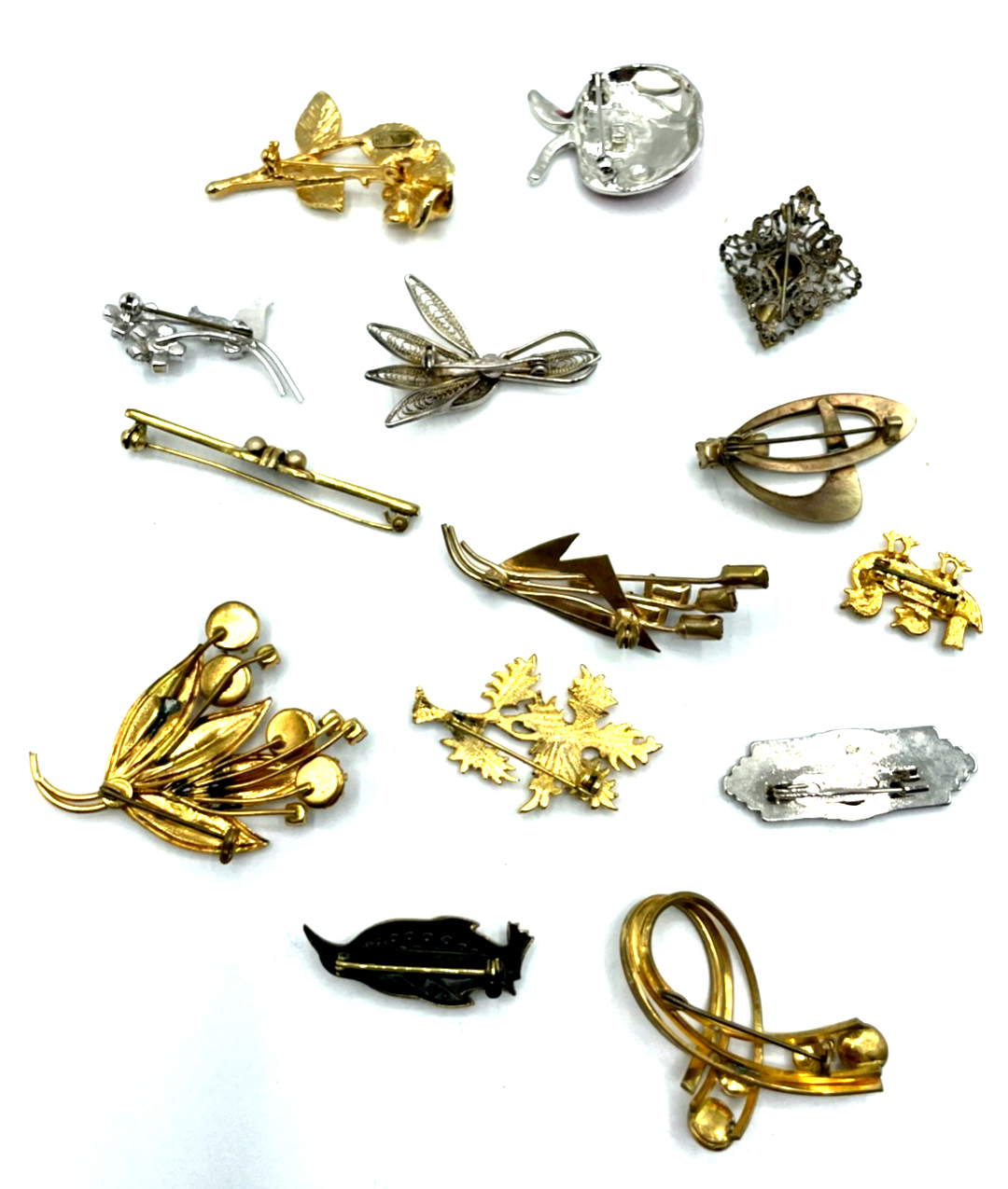 Konvolut 14 verschieden vintage Brosche Anstecknadel absolut tragbar Modeschmuck5