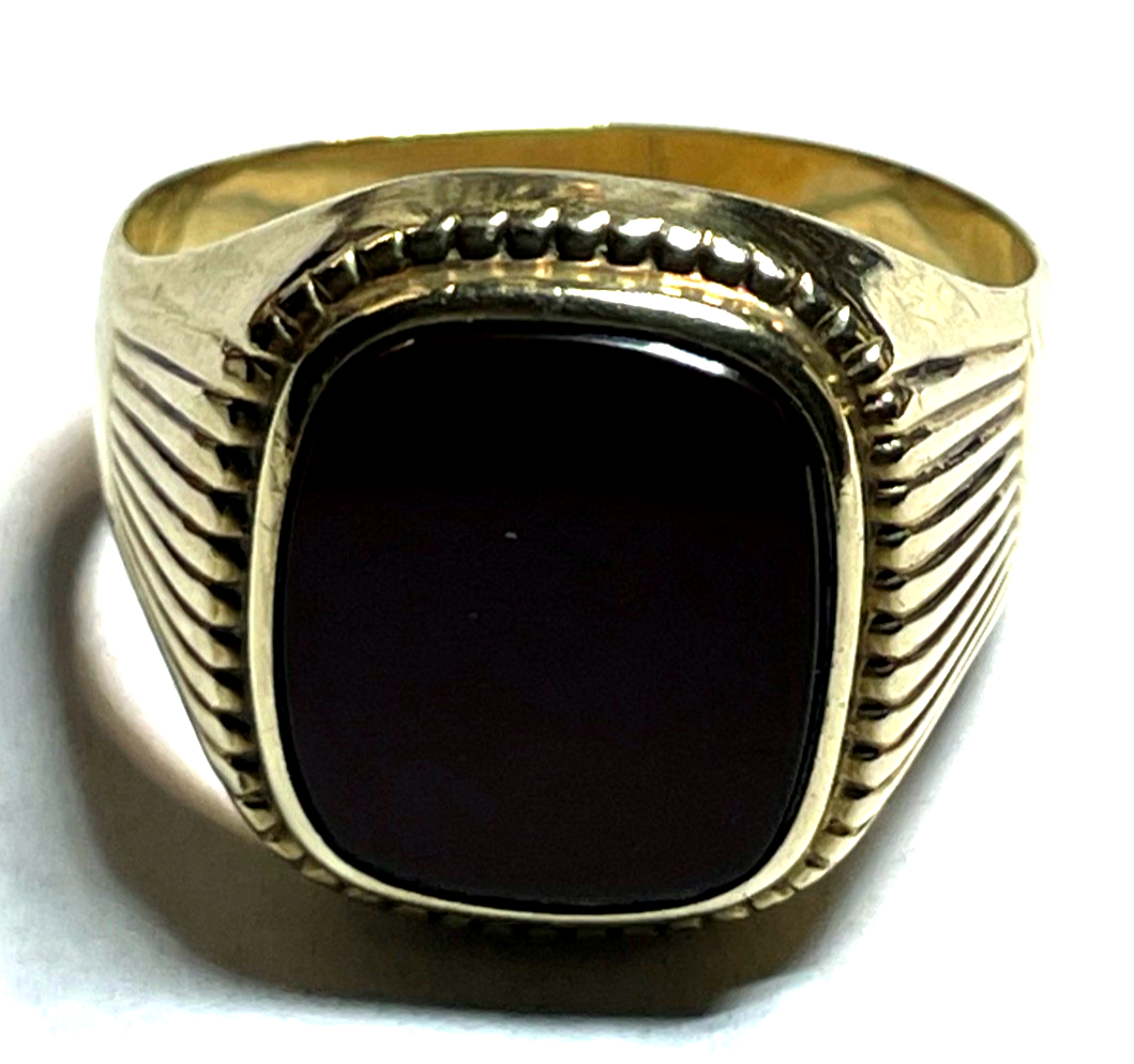 Antik 333 Gold 8 K Herrenring Ring Siegelring Karneol Platte Ø 21 mm RG 66 gepfl4