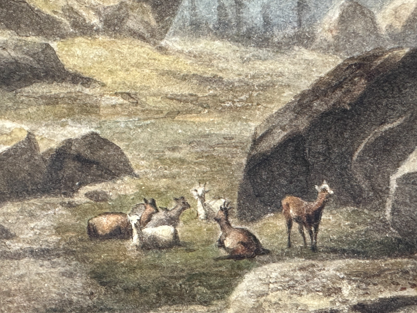 Willem Jan van den Berghe – Meisterlich aquarellierte Alpenlandschaft mit Vieh3