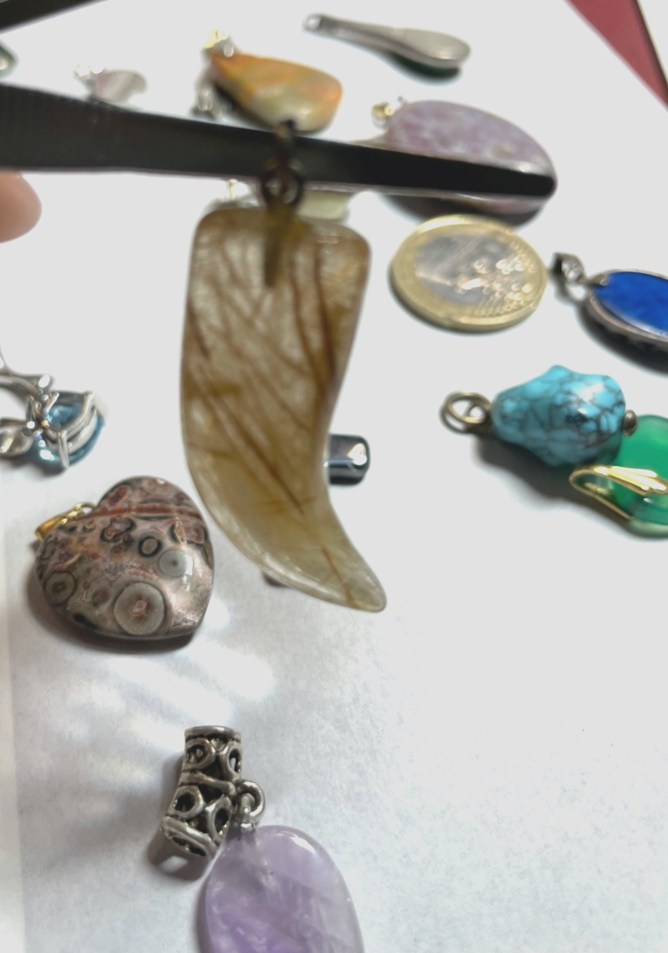 Konvolut 16 Stück vintage + echte Silber Edelstein Anhänger alles in Echtsilber7