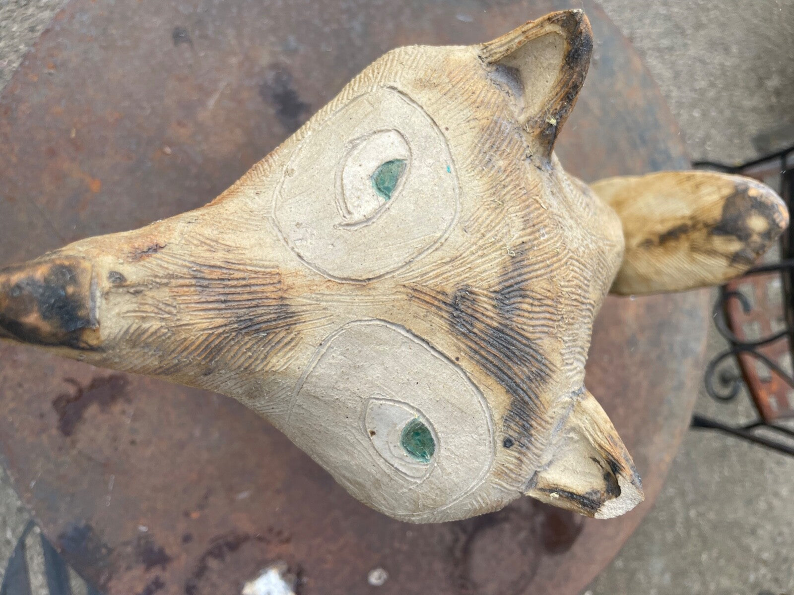 Gr. attraktive Künstler Keramik Figur Fuchs von Gloria Maliarik Skulptur Rarität8
