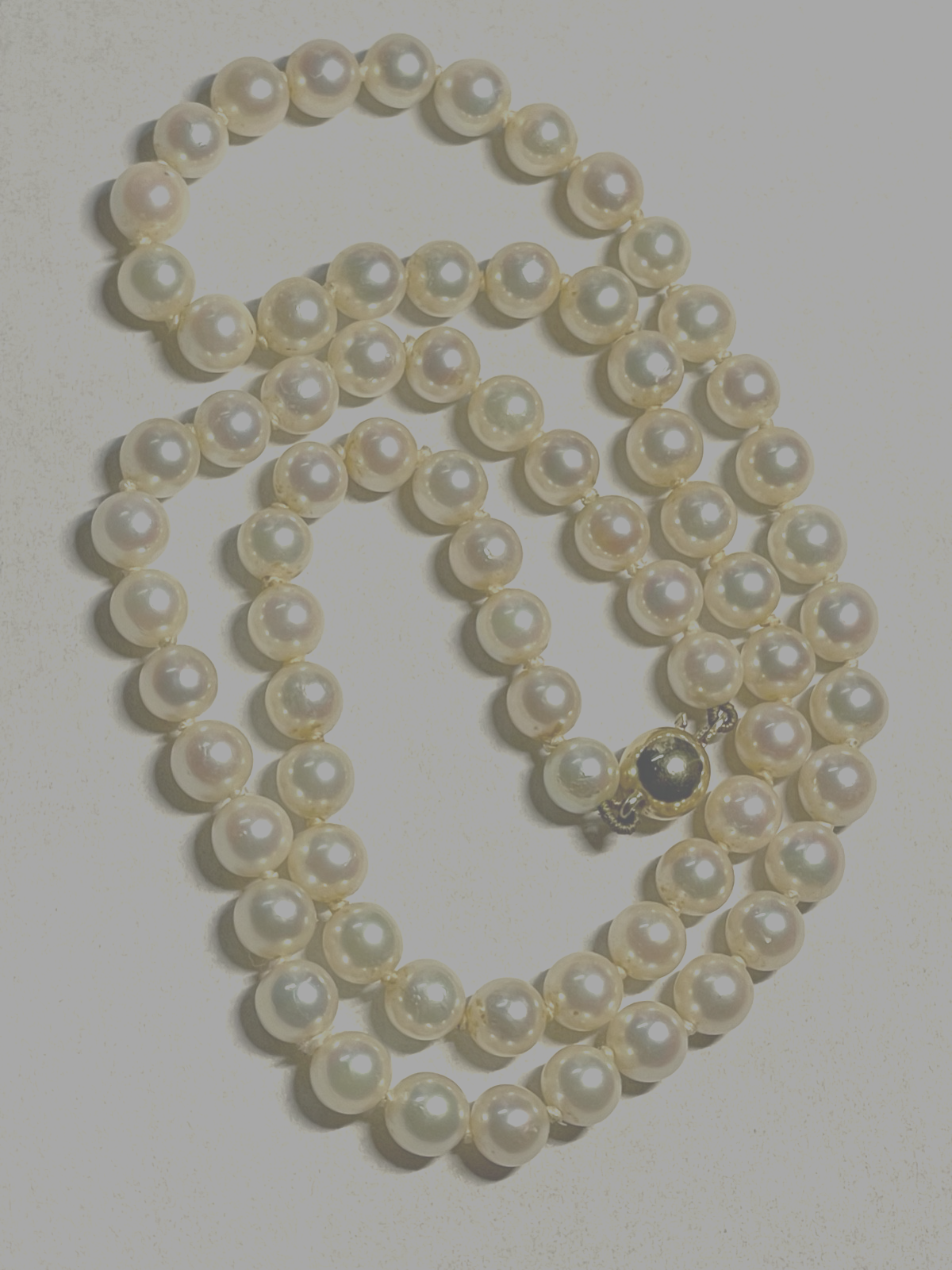 42,5 cm lang Akoya Perlen Kette Collier 585 Gold Kugel Schliesse top gepflegt7