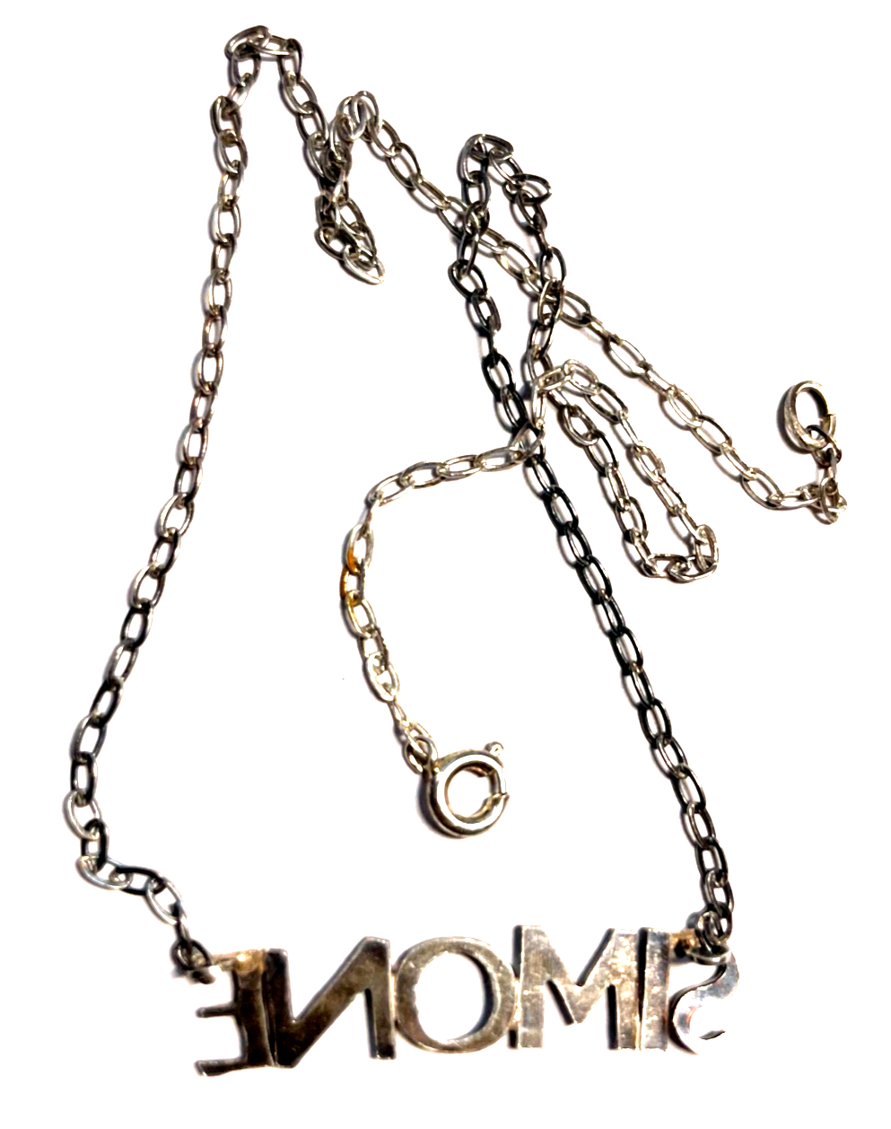 Vintage 800 Silber Kette Namenskette SIMONE Silberkette L 41,0 cm gepflegt2