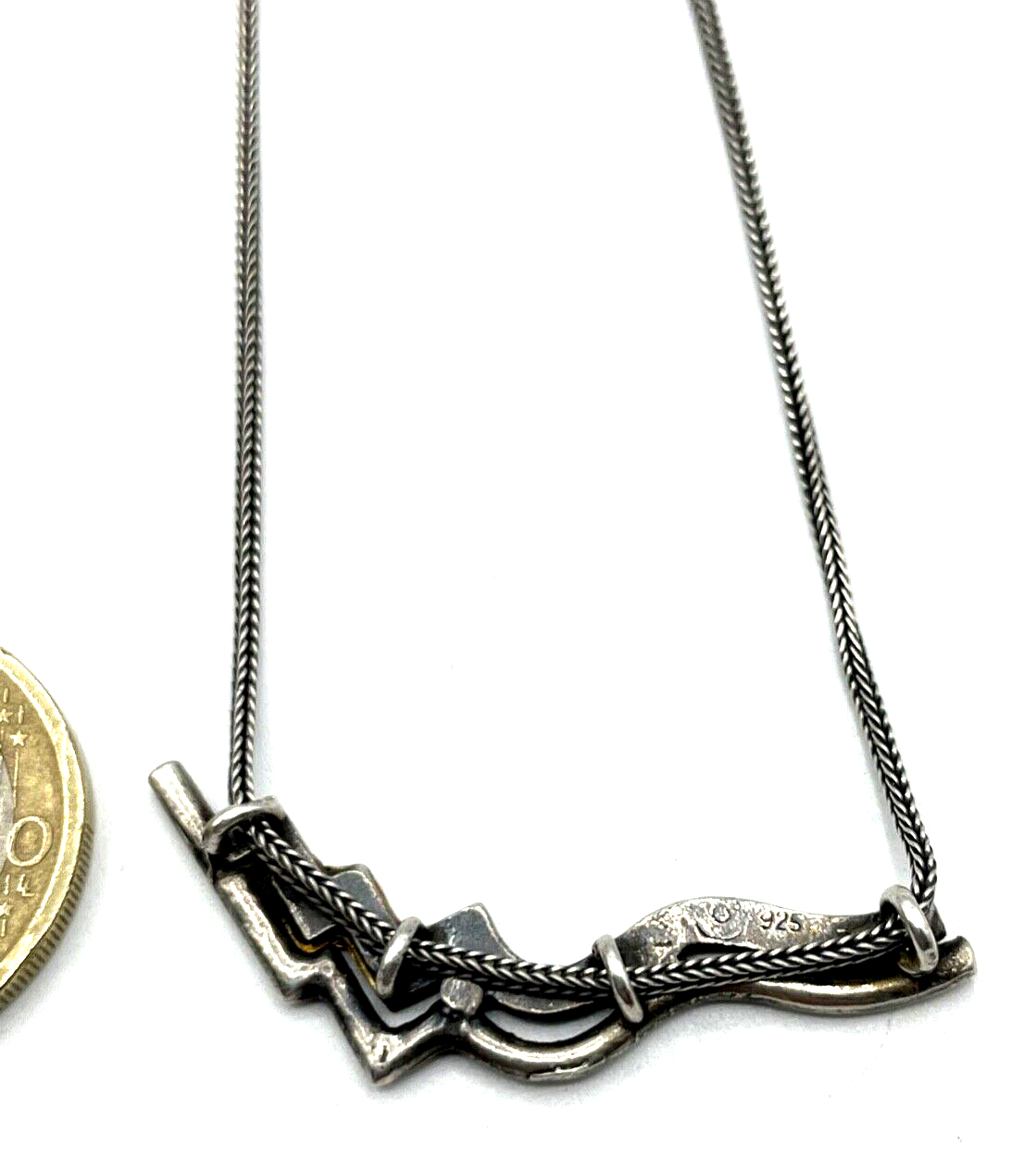 925 Silber Kette Design Collier 80er Jahre Fuchsschwanz Gold Juwelier Unikat3
