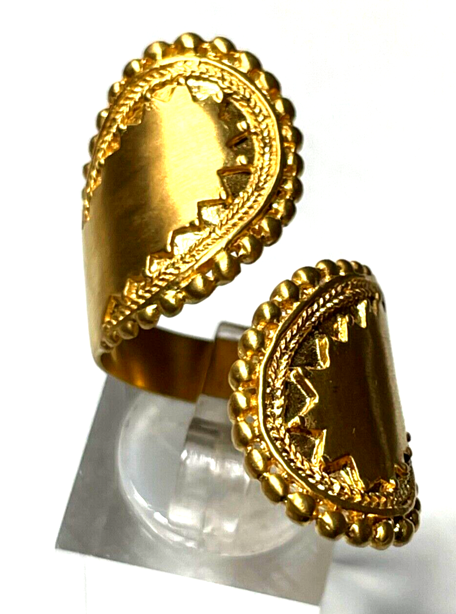 Vintage SATYO TM Ring Toi et Moi vergoldet signiert Modeschmuck wie neu RG 540