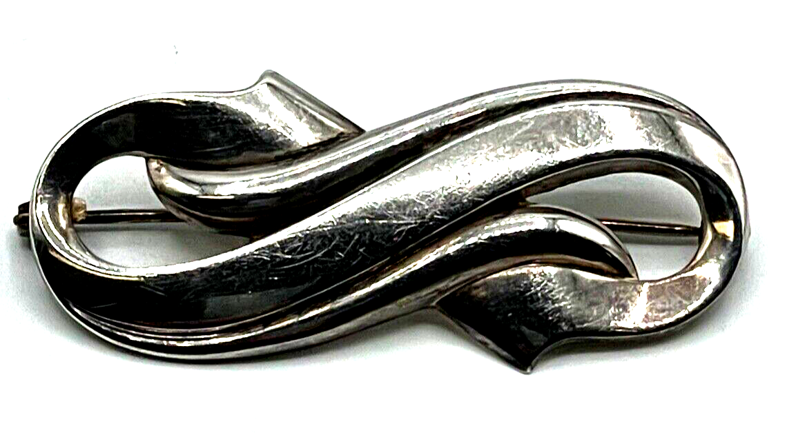 Vintage WMF Schmuck echt Silber 830 Brosche Anstecknadel Design Wolff Ära 30erJ0