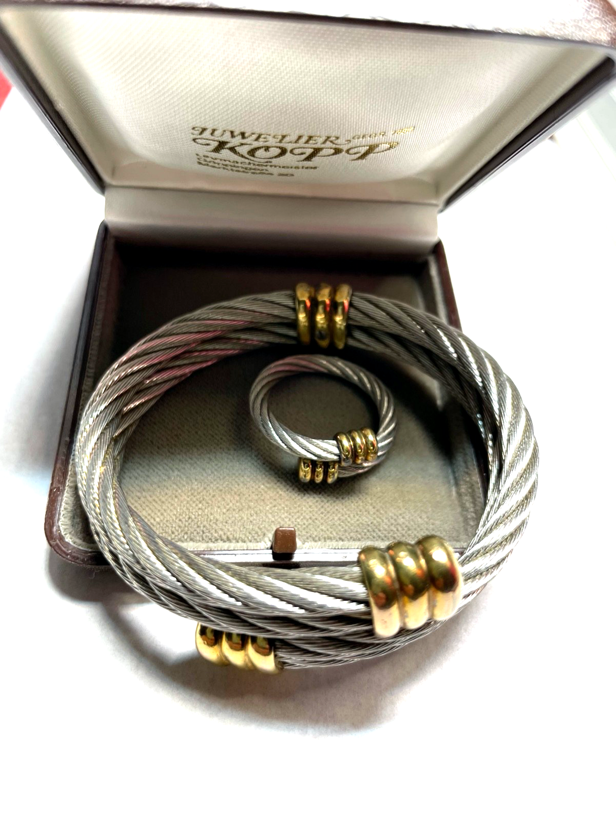 Philippe Charriol Paris Set Armreif + Ring Edelstahl Model Celtic top gepflegt4