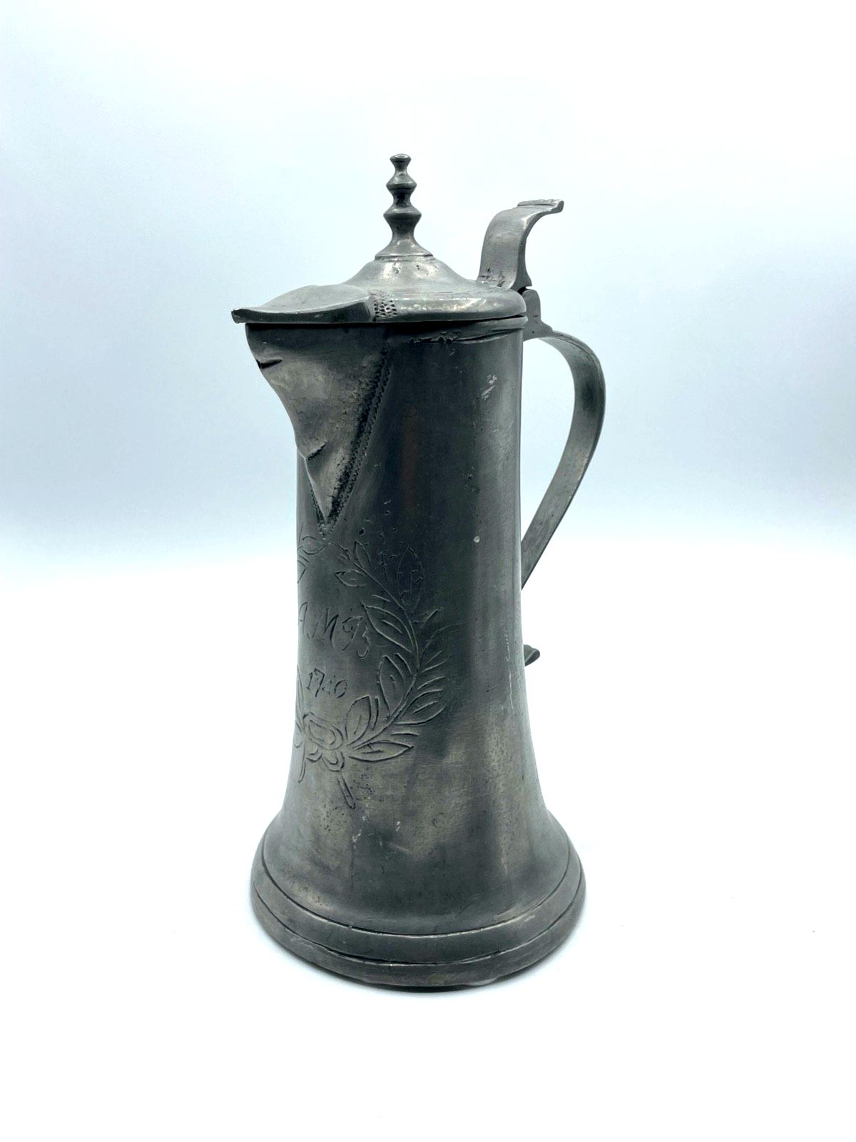 Vintage dekorativer Zinn Bierkrug Dachbodenfund AMB 1740 Replik H 25 cm0