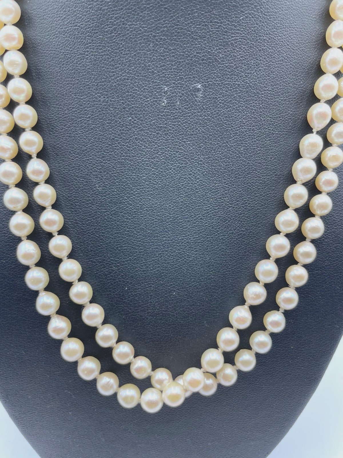 Akoya Perlenkette Endloskette rein Weiß L 95 cm Ø 6  mm sehr gepflegt1