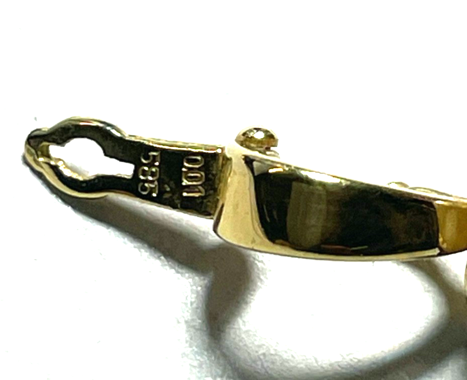 Moderner 585 Gold Clip Anhänger mit 0,01ct. Diamanten + 4 echten Perlen wie neu6