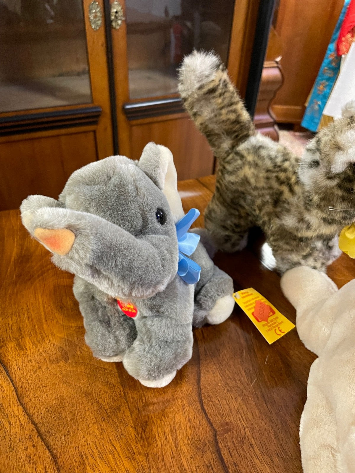 7 x top gepflegt Steiff Tier Konvolut Hase Pinguin Schwein Katze Maus Elefant2