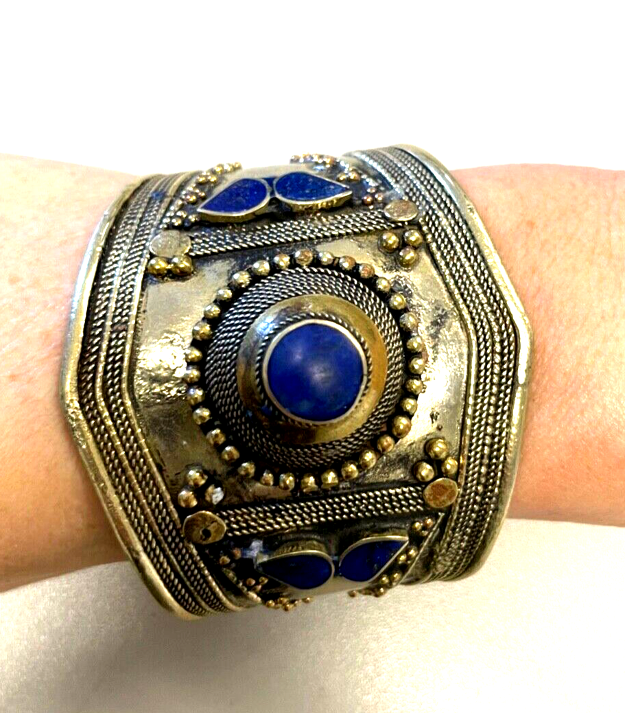 Stattlicher vintage Tuareg Berber Schmuck Armreif Armspange Lapislazuli unisex9